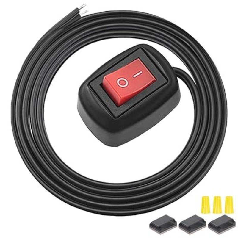Red Rocker Switch ON/Off Surface Mount, Push Button with LED, 12V 24V 110V 1Red