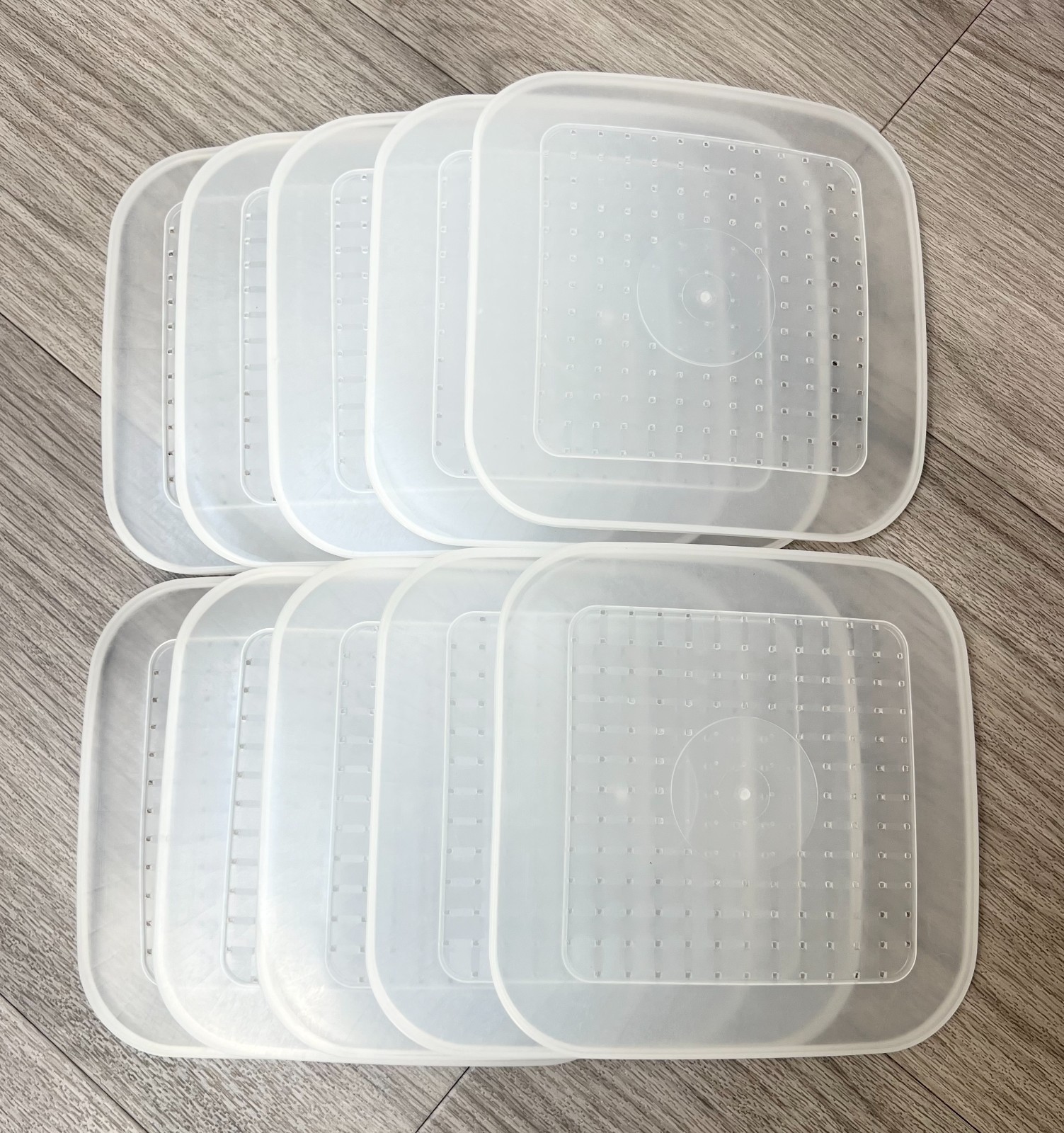 10 Pack of Fishing Square Bait Box Lids Fit 2 pint & 3 Pint (Lemco, MDI Match)