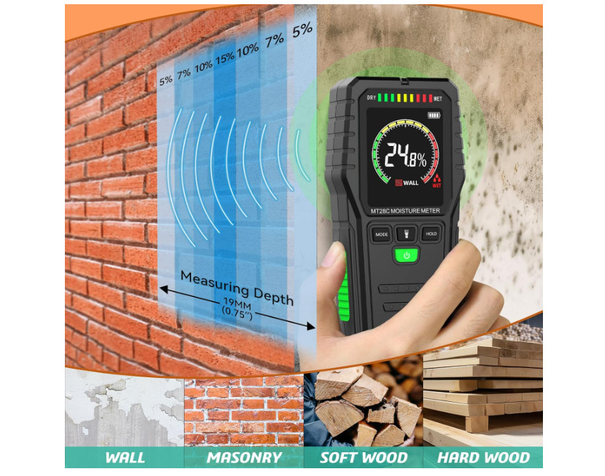 Medidor De Humedad Digital Detector De Fugas De Agua Prueba De Humedad Nuevo
