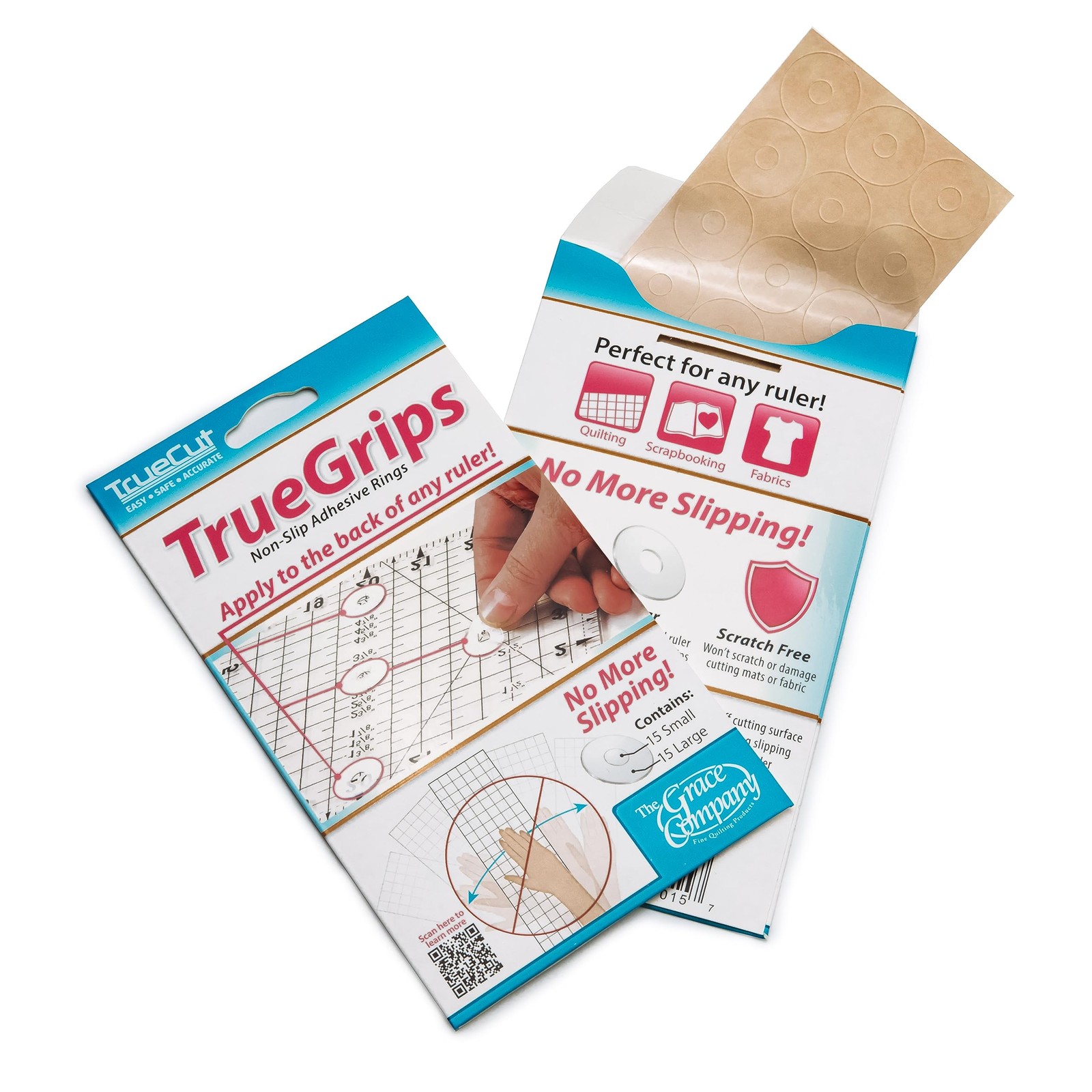 TrueCut TrueGrips Non-Slip Ruler Grips for Quilting Rulers | No-Slip Quilt Ru...