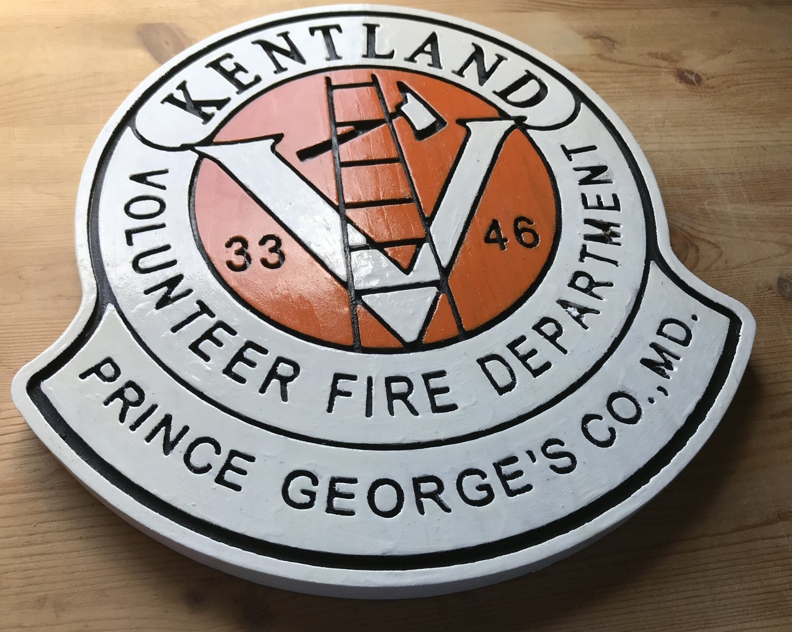 Fire Department Kentland Volunteer 3D routed plaque sign EMS Custom Carved