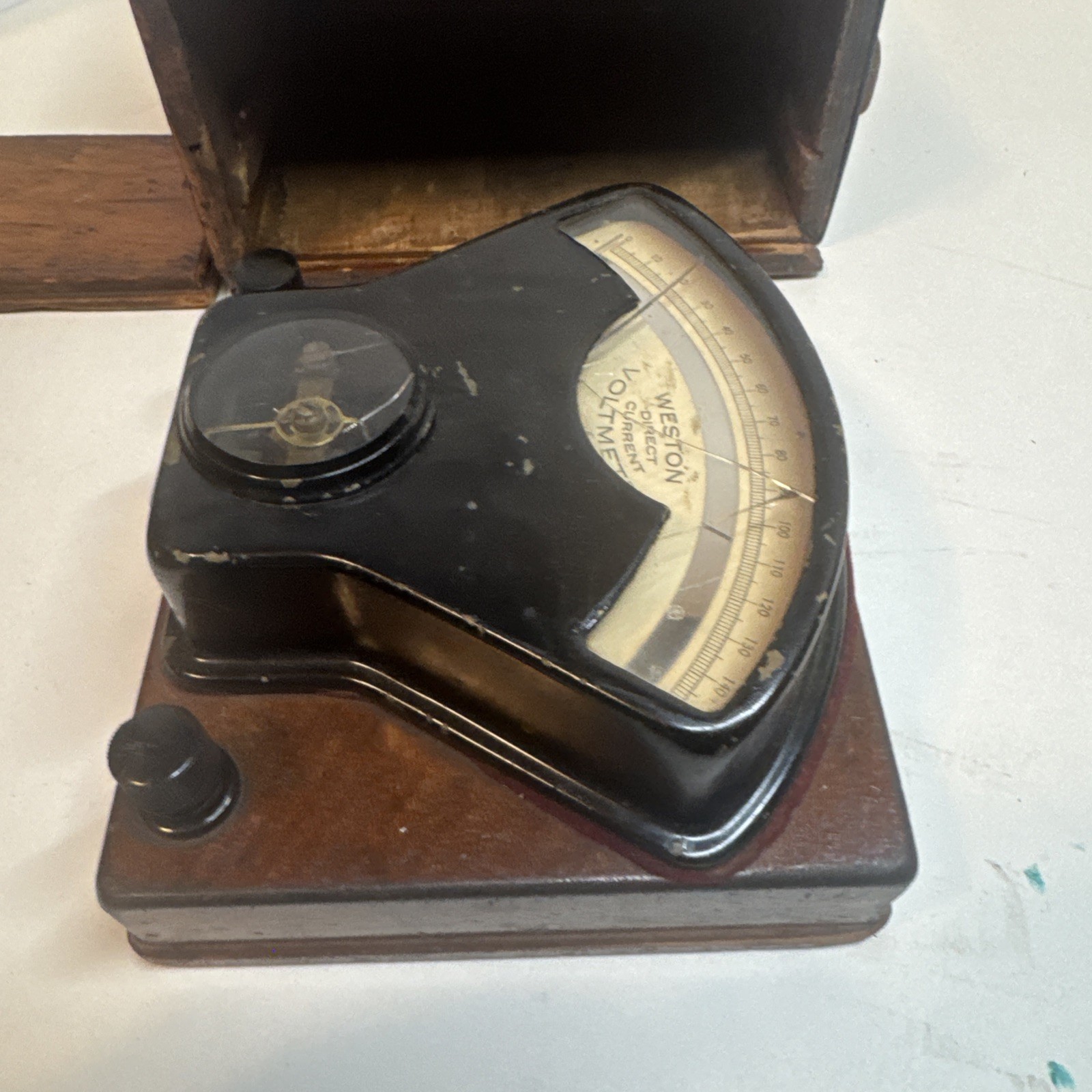 Vintage 1890s Weston Model 1 DC Voltmeter - Original Wood Case