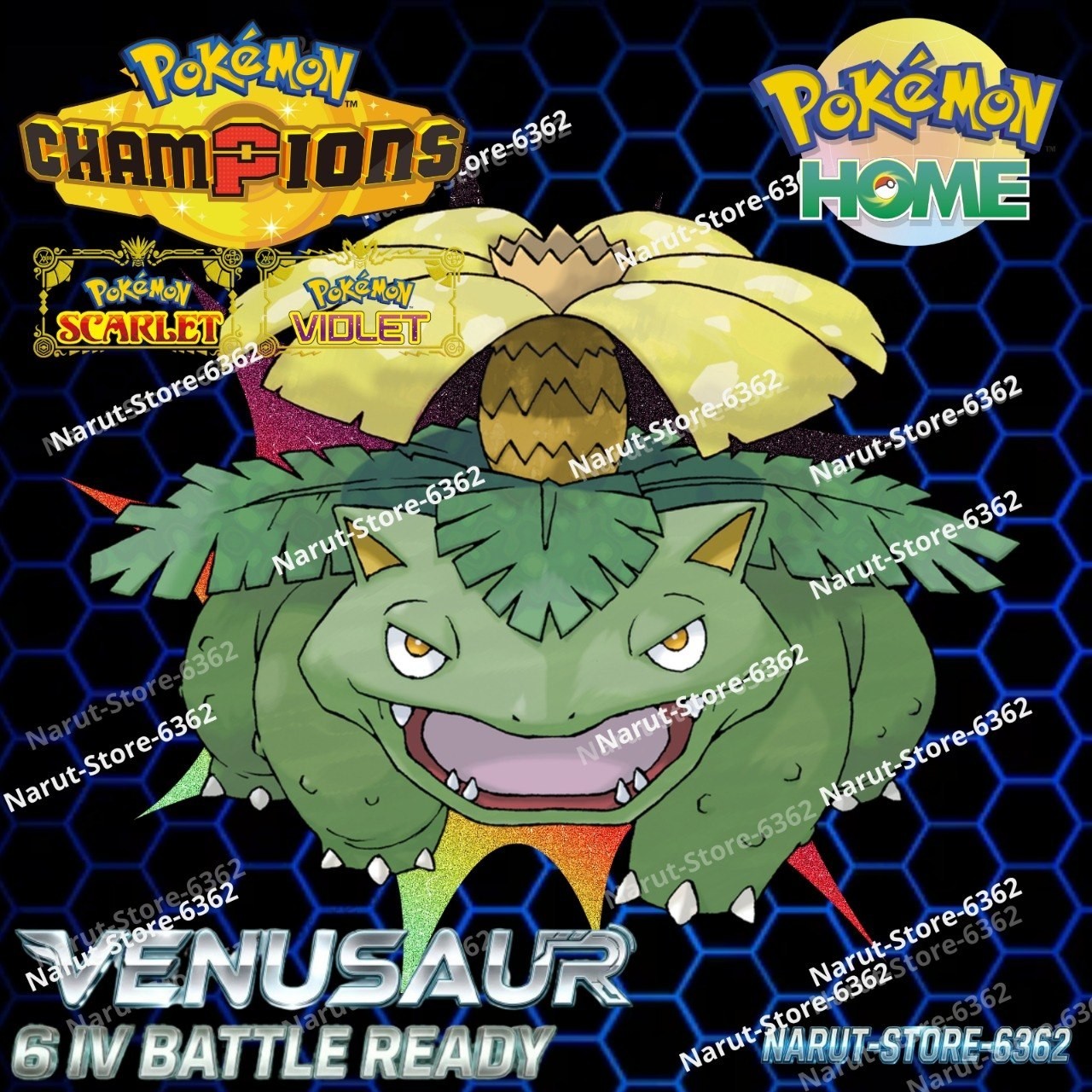 VENUSAUR 🔥6IV SHINY POKEMON HOME🔥Pokemon CHAMPIONS BATTLE READY