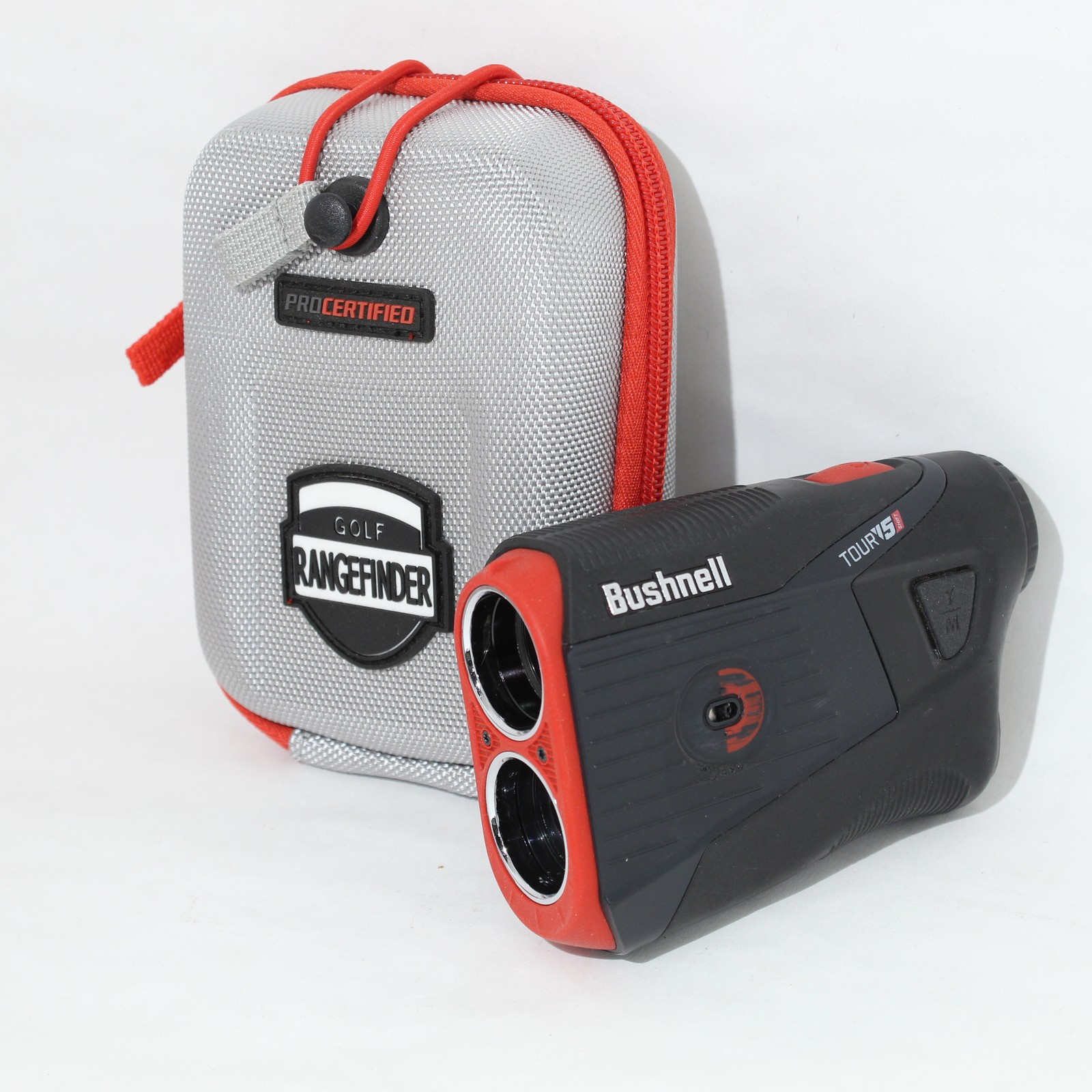 READ Bushnell Golf Tour V5 Shift Non-Slope Rangefinder Black ~ Red with Case