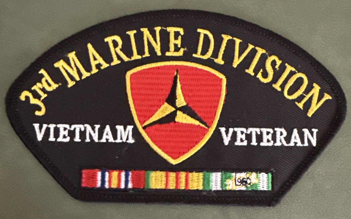 3rd Marine Division Vietnam Veteran Patch USMC 3rd MarDiv Ribbon Bar (5-1/4"x3")