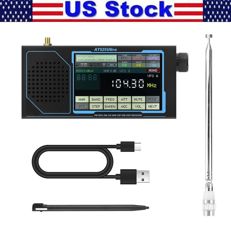 HamGeek ATS25 ULTRA FM SW SSB MW LW AIR SDR Receiver Support Bluetooth WiFi US