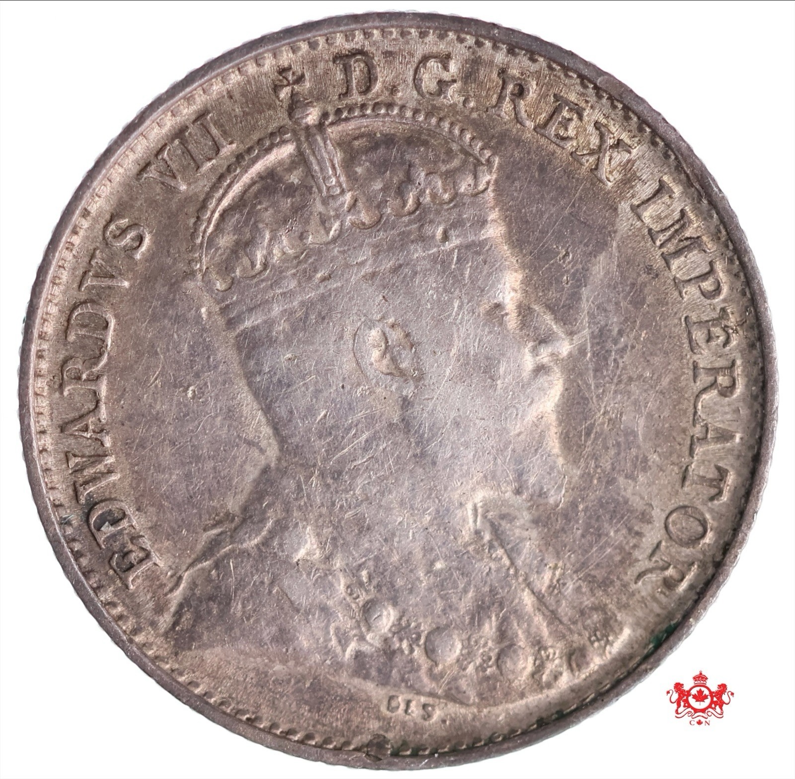 1908 Canada 5 Cents Large 8 - VF/EF - Lot#12738