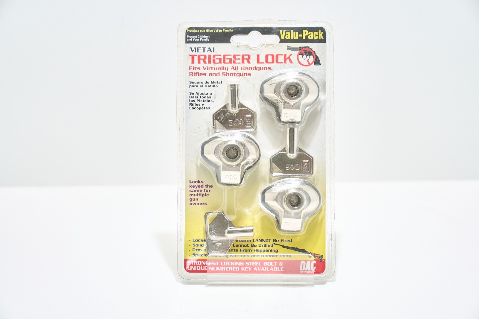 DAC Metal Childguard Trigger Locks  3 Locks 3 Keys Model #MTL-100