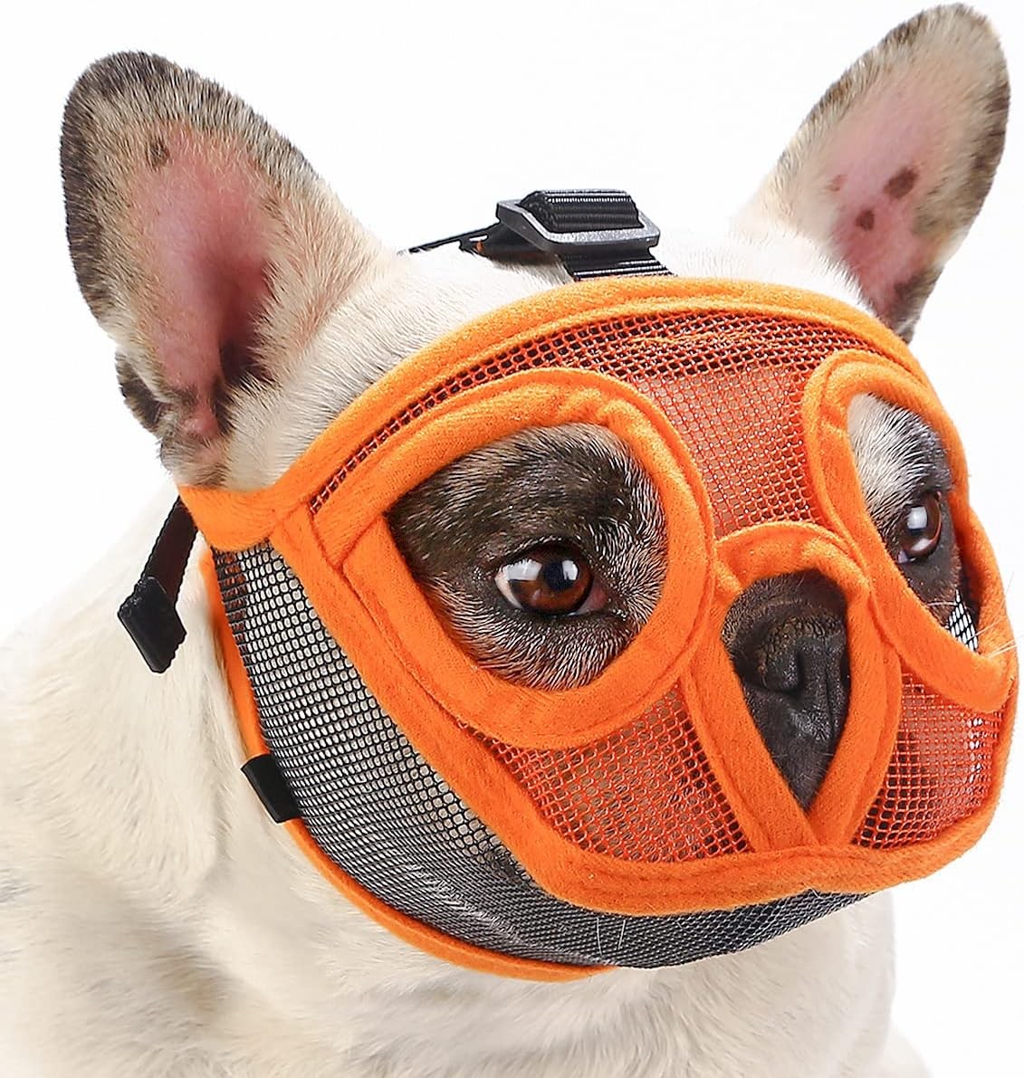 BARKLESS Short Snout Dog Muzzle, XXS (Head 7.5-12.5''), Orange