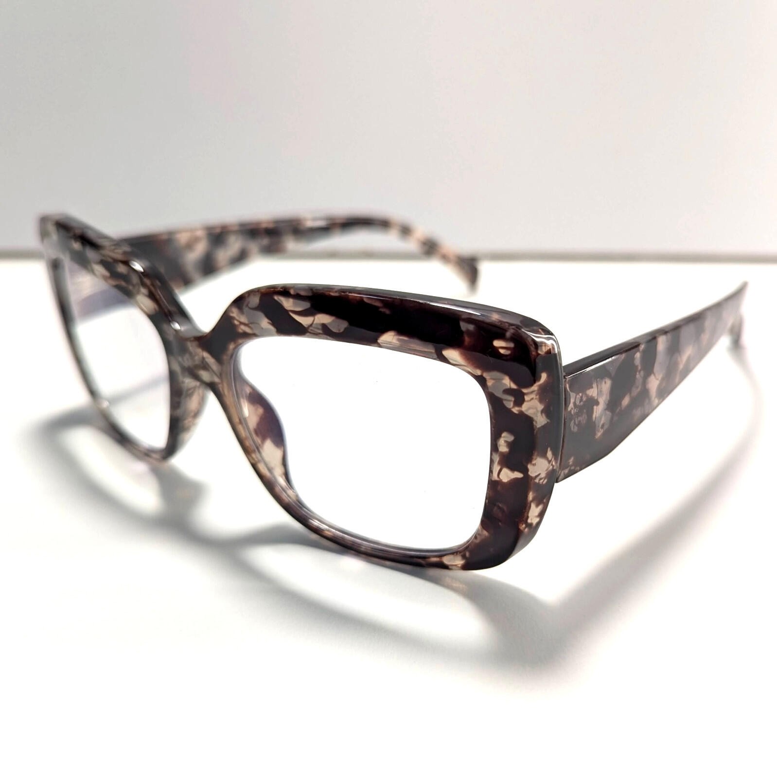 Dumok LHJ202 Oversized Reading Glasses Tortoise Chunky Stylish FRAMES ONLY