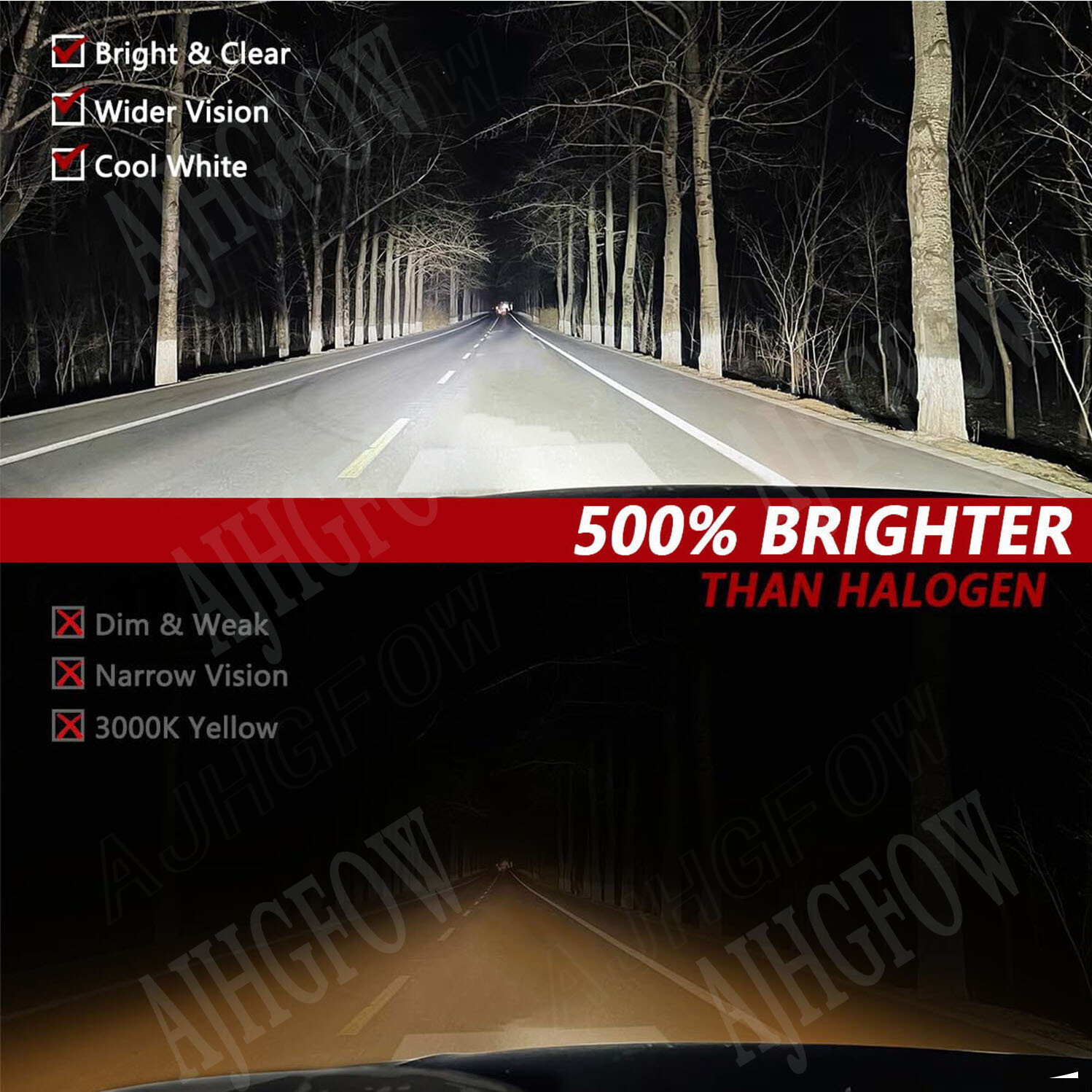For Freightliner Cascadia 2008-2021 4x LED Headlight High Low Beam Bulbs Combo