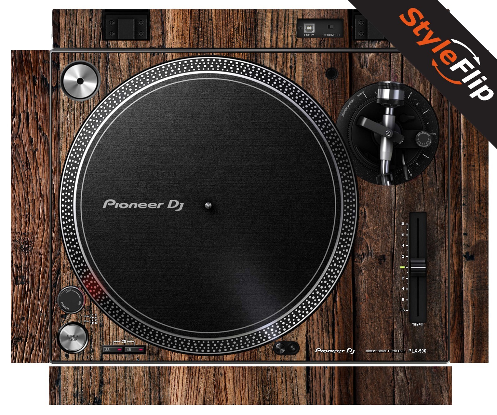 Pioneer PLX-500  | Wood 3 | Protective Decal | StyleFlip Skins