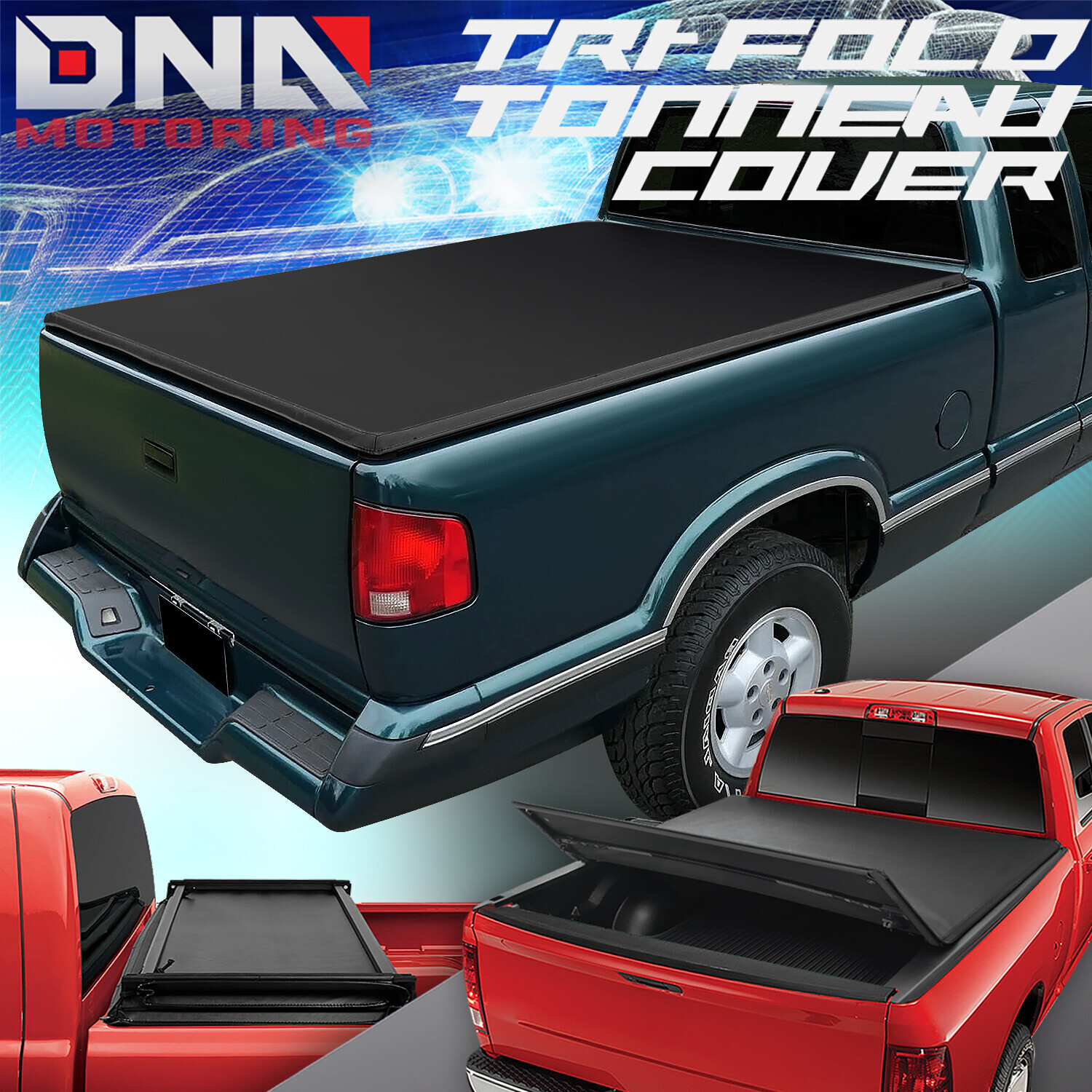 FOR 1994-2004 GMC SONOMA CHEVY S10 6' TRI-FOLD SOFT TRUNK BED TONNEAU COVER KIT