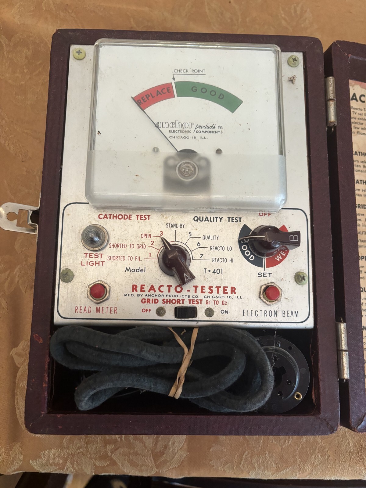 Anchor reactor tester Model: T401 in good condition vintage circa 1940's