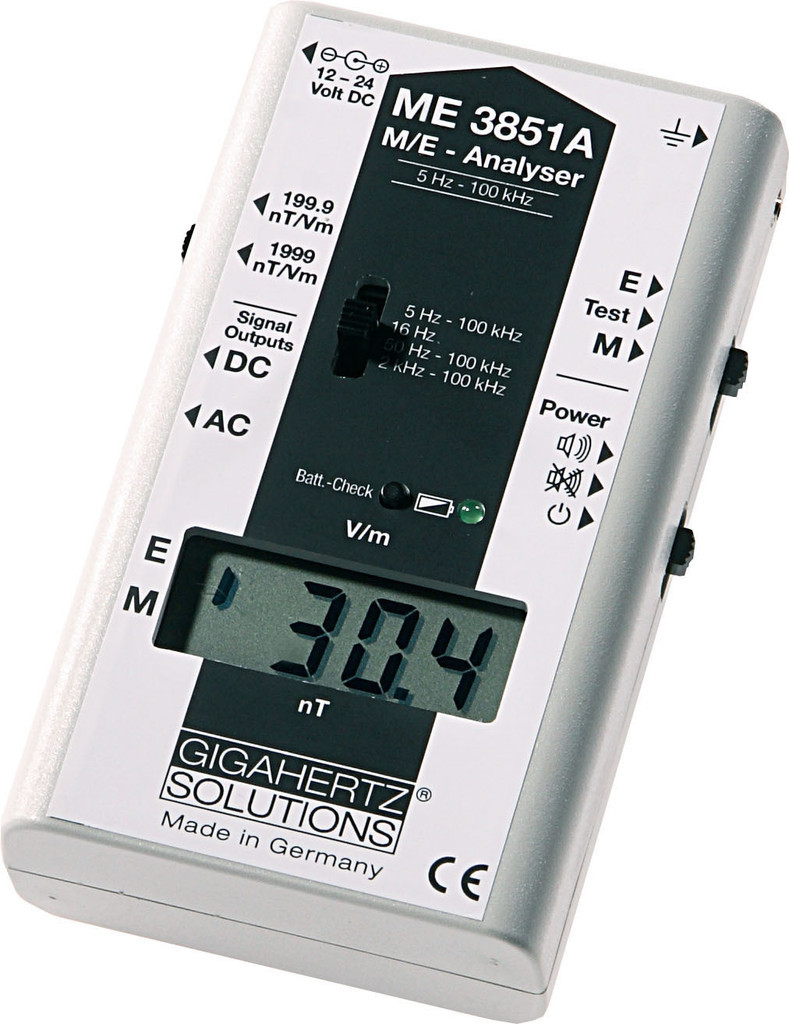 Gigahertz Solutions ME3851A EMF Meter Gauss Meter Electric + Magnetic Fields