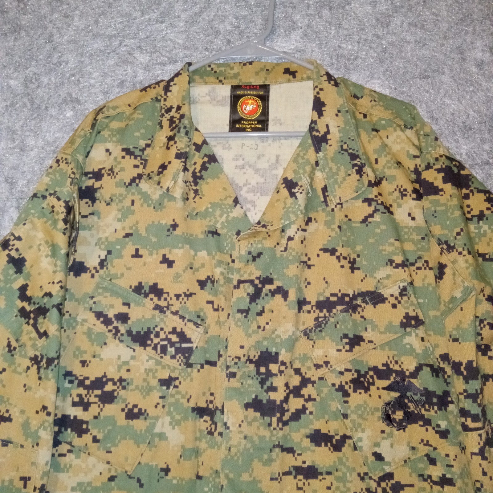 X-Large Long USMC Woodland Marpat LS w/Hydration Tube MCCUU camo Blouse Shirt