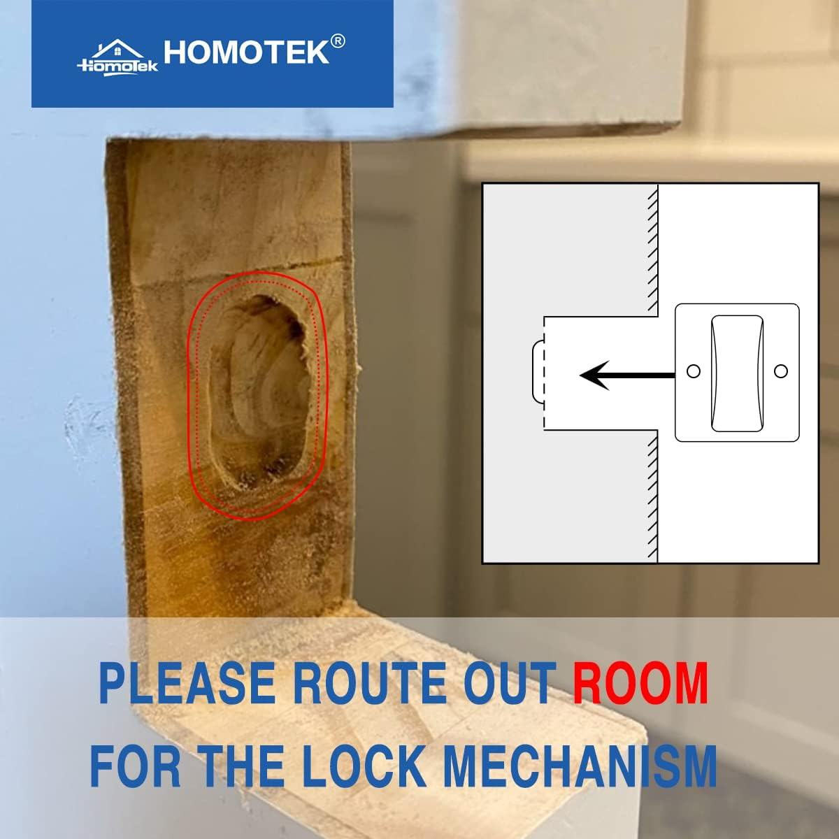 HOMOTEK Privacy Pocket Door Lock Hardware with Pull - Replace Old or Damaged Sli