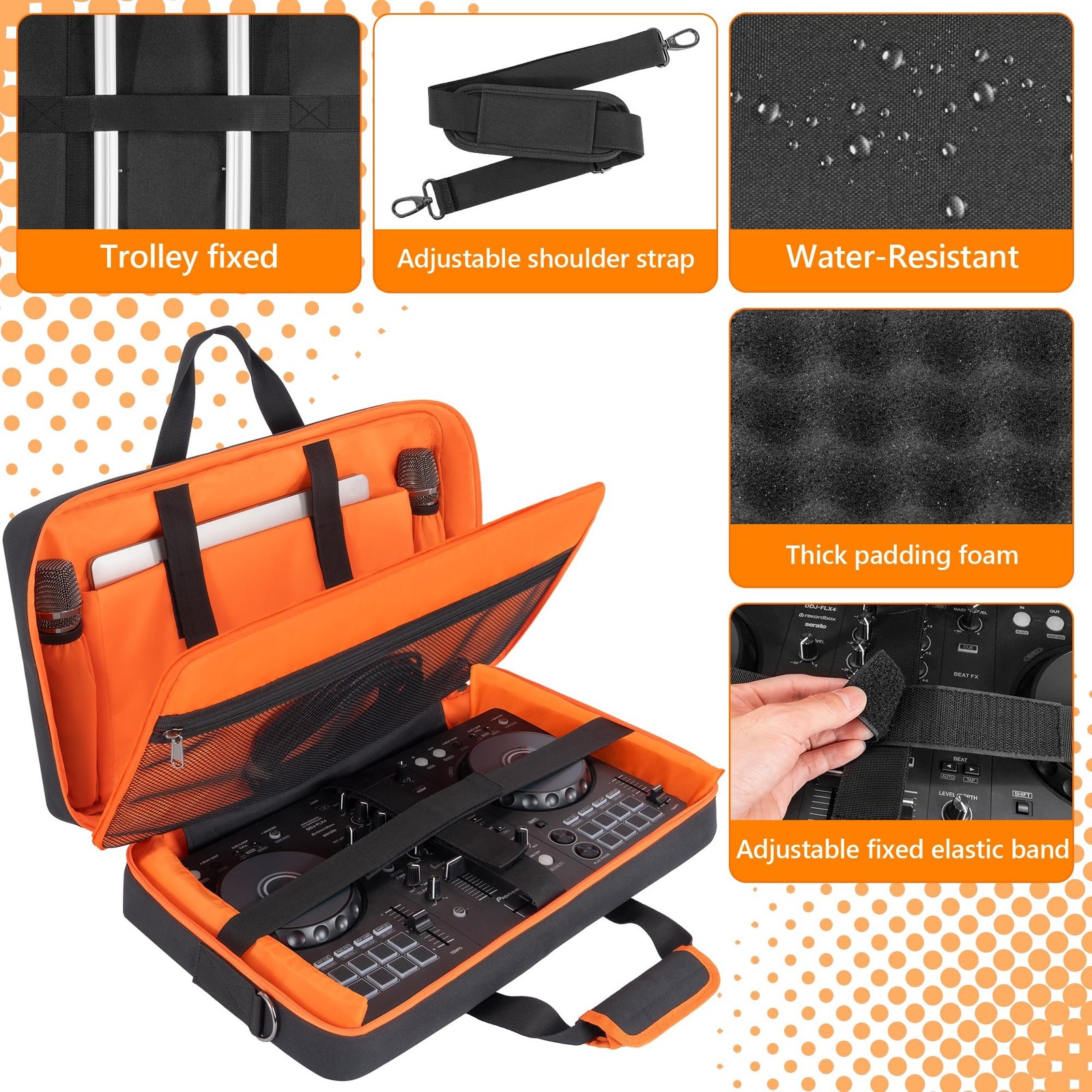 Padded DJ Controller Case Compatible with DDJ FLX4/DJ 400/DDJ REV1, DJ Carryi...