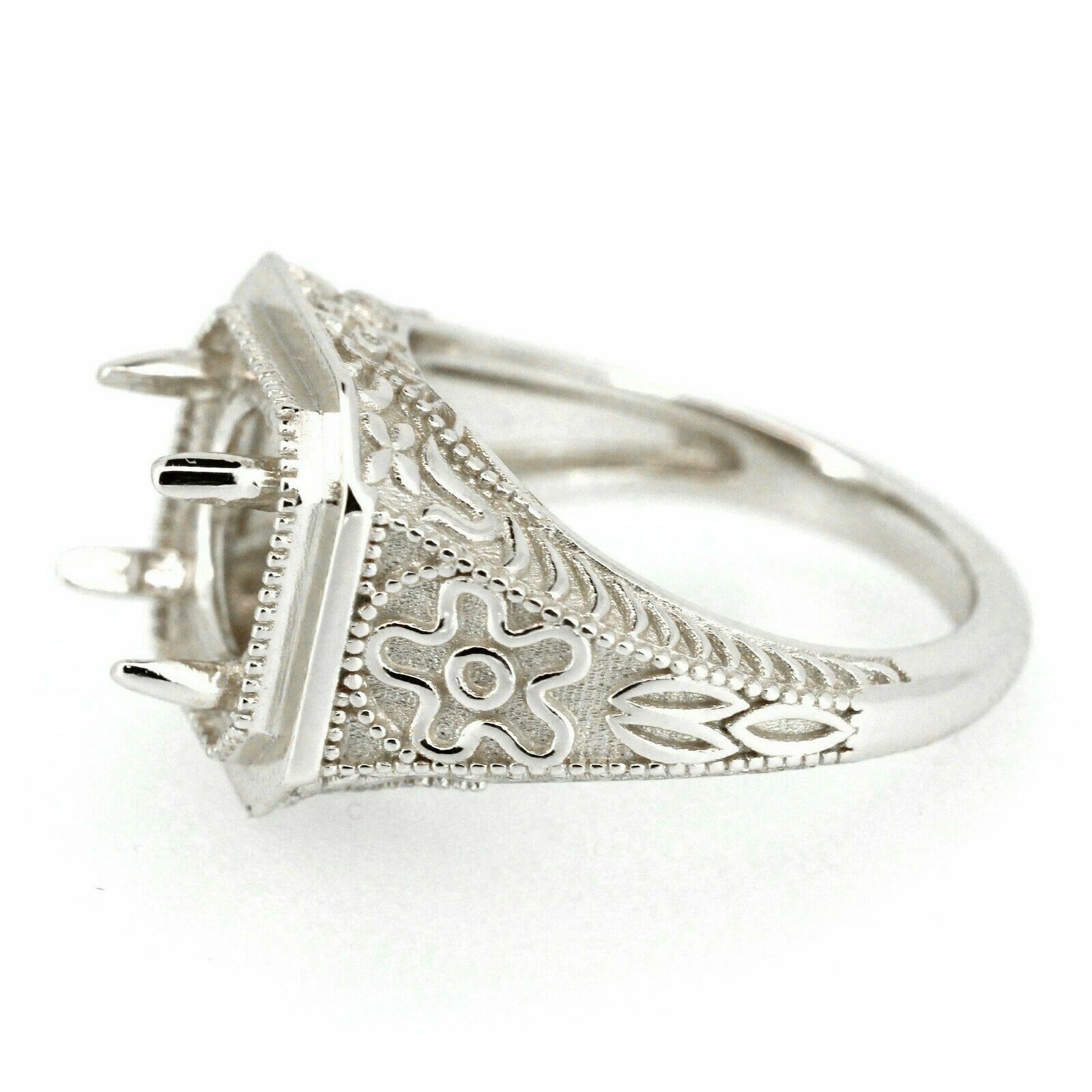 Sterling Silver Semi Mount Ring Setting Round RD 8x8mm