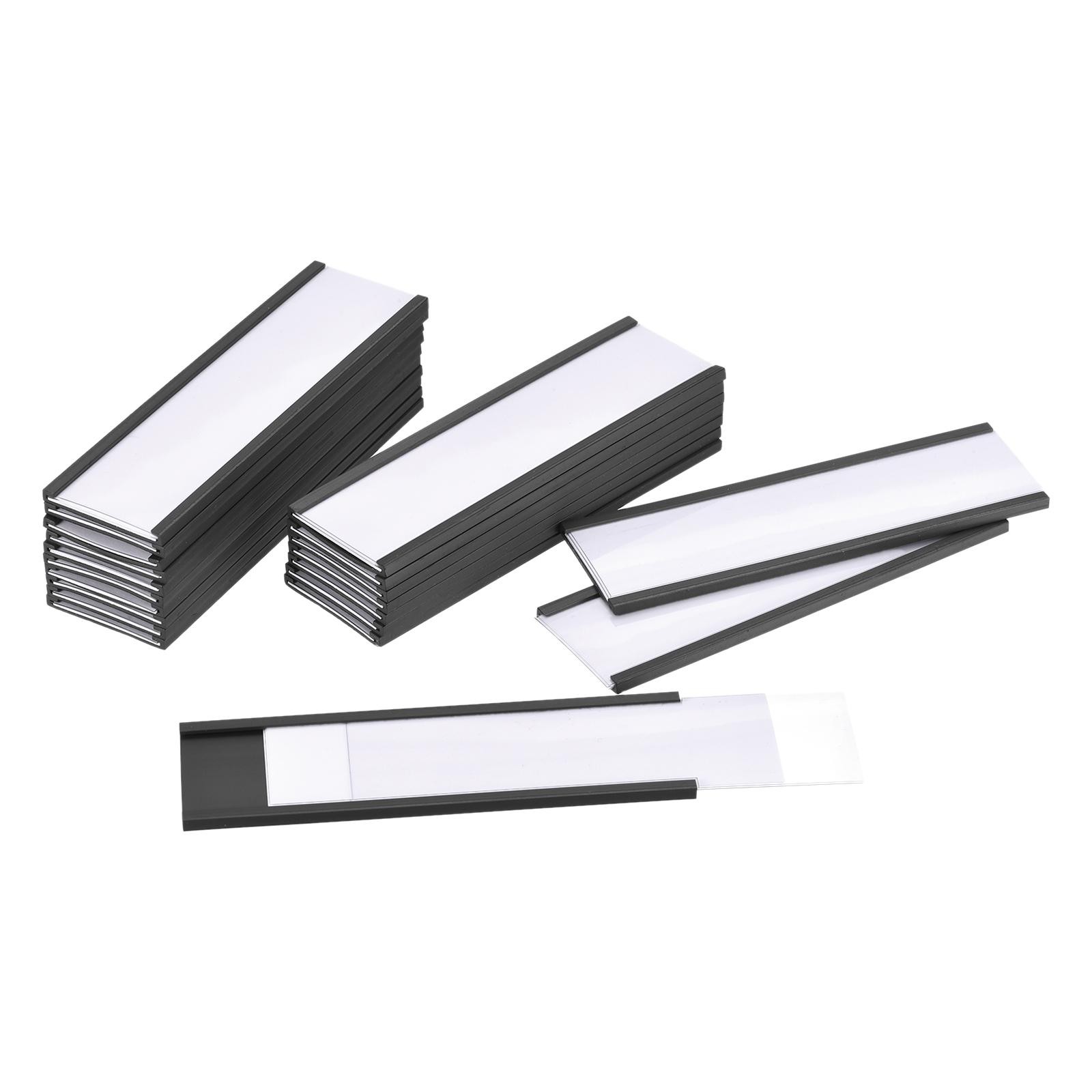 Label Holder 4" x 1.2" C Channel Rubber Magnetic for Rack Shelves Organize 30pcs