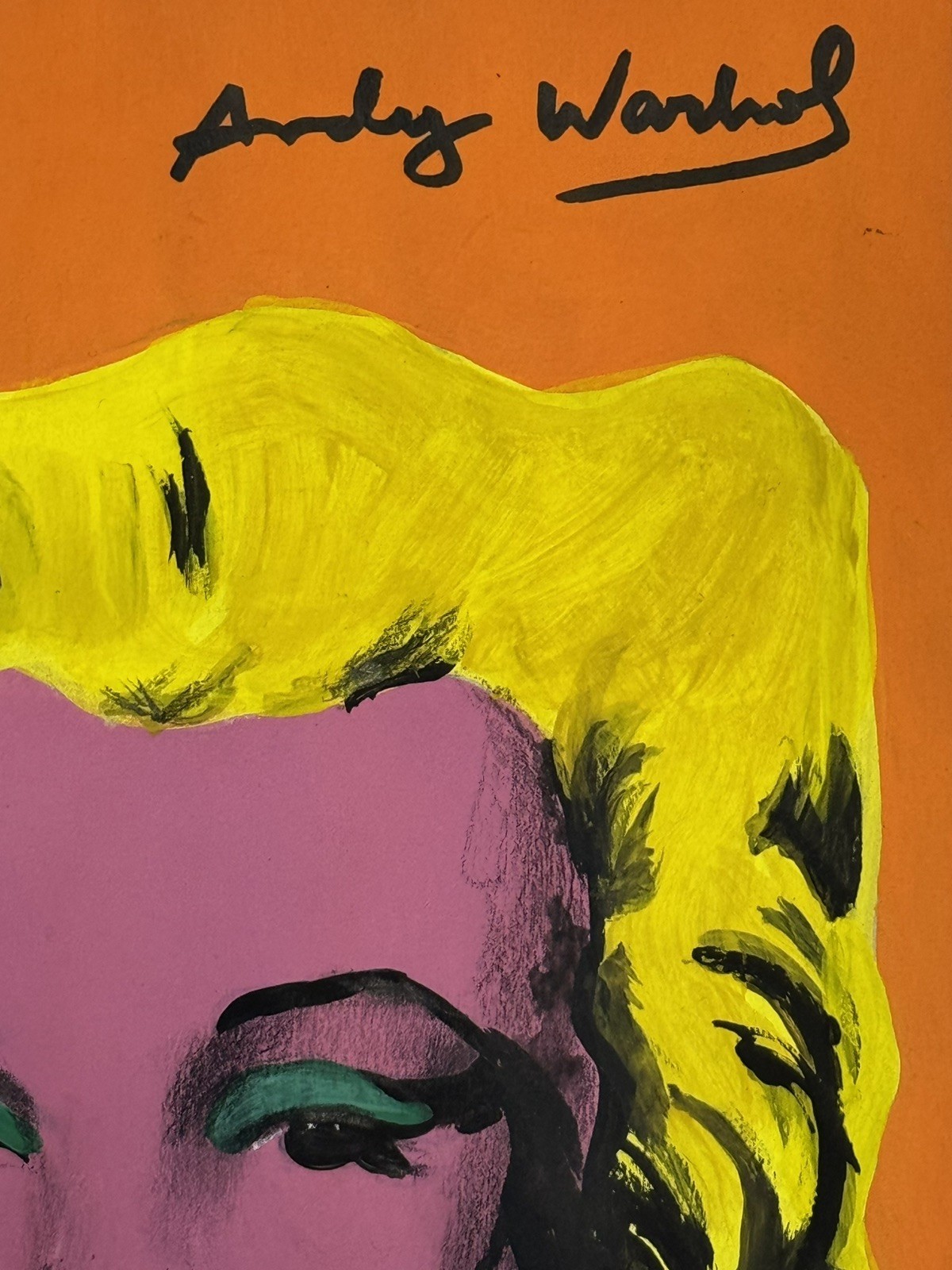 Andy Warhol Drawing on old paper (Handmade) signed and stamped artwork