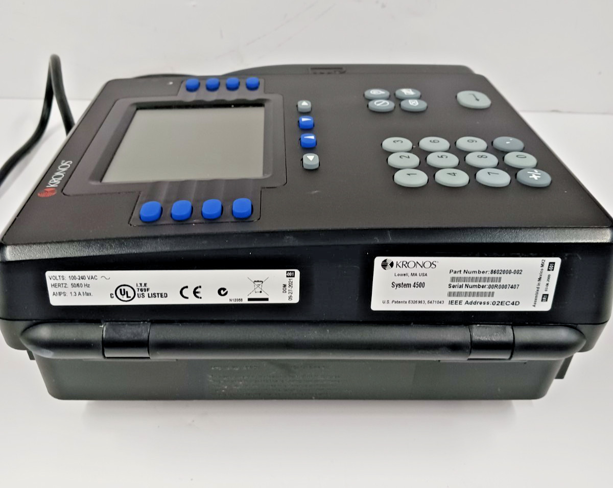 Kronos System 4500 Ethernet Time Clock