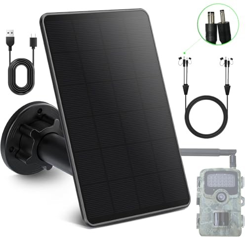 Trail Camera Solar Panel, Mini Solar Battery Charger DC 12V/1A 6V/1.5A Build