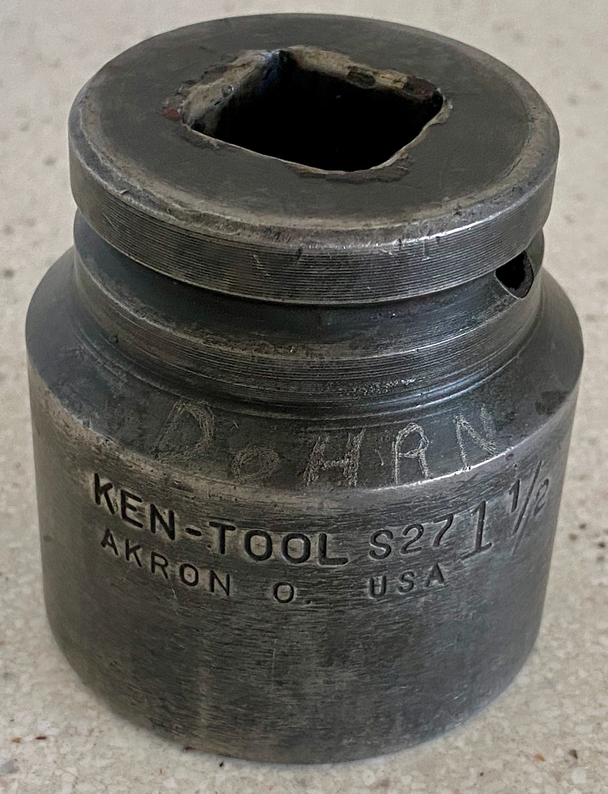 Ken Tool S27 1 1/2" Impact Socket 6 Point 3/4" Drive Akron Ohio USA Used