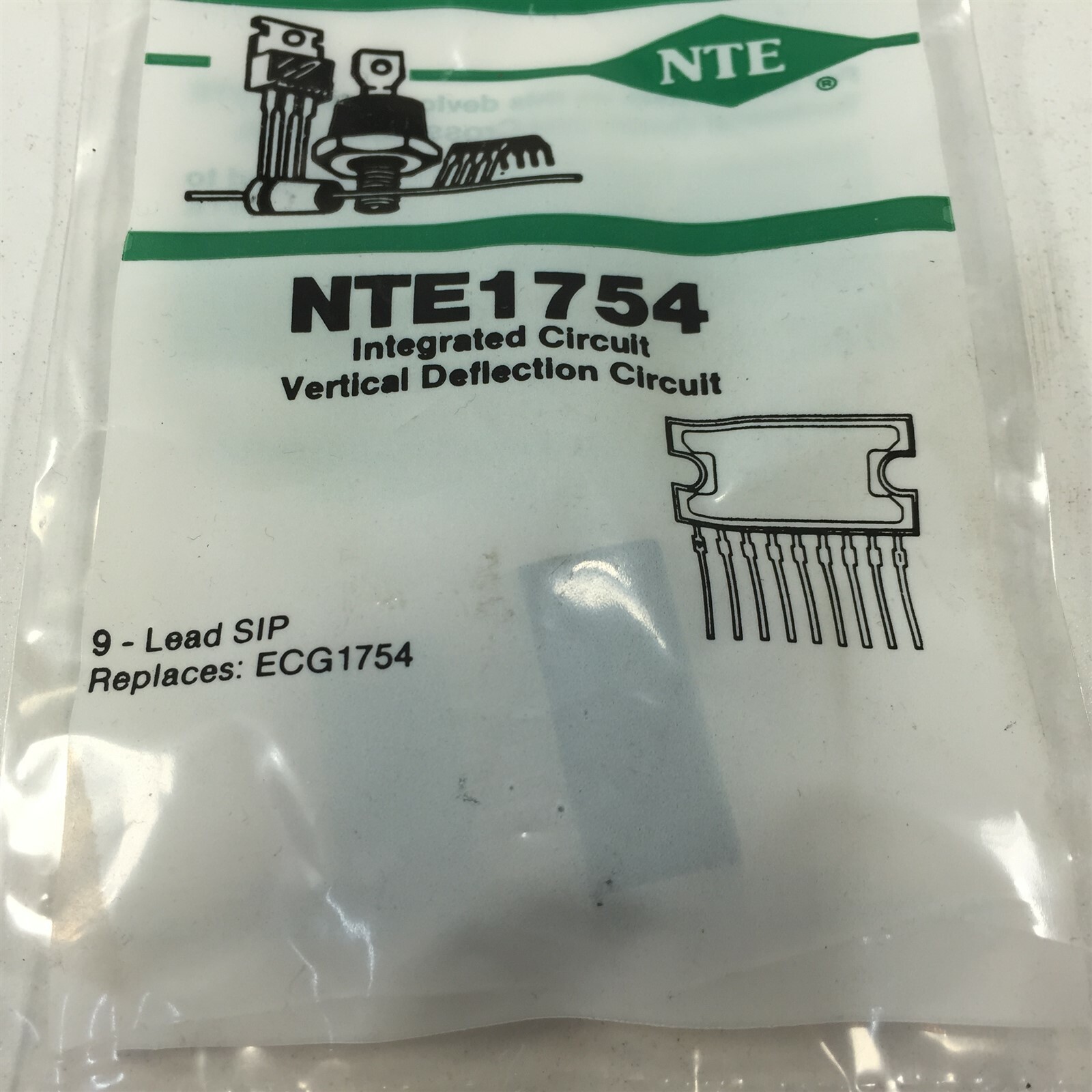 (1) NTE NTE1754 Integrated Circuit Vertical Deflection Output Circuit