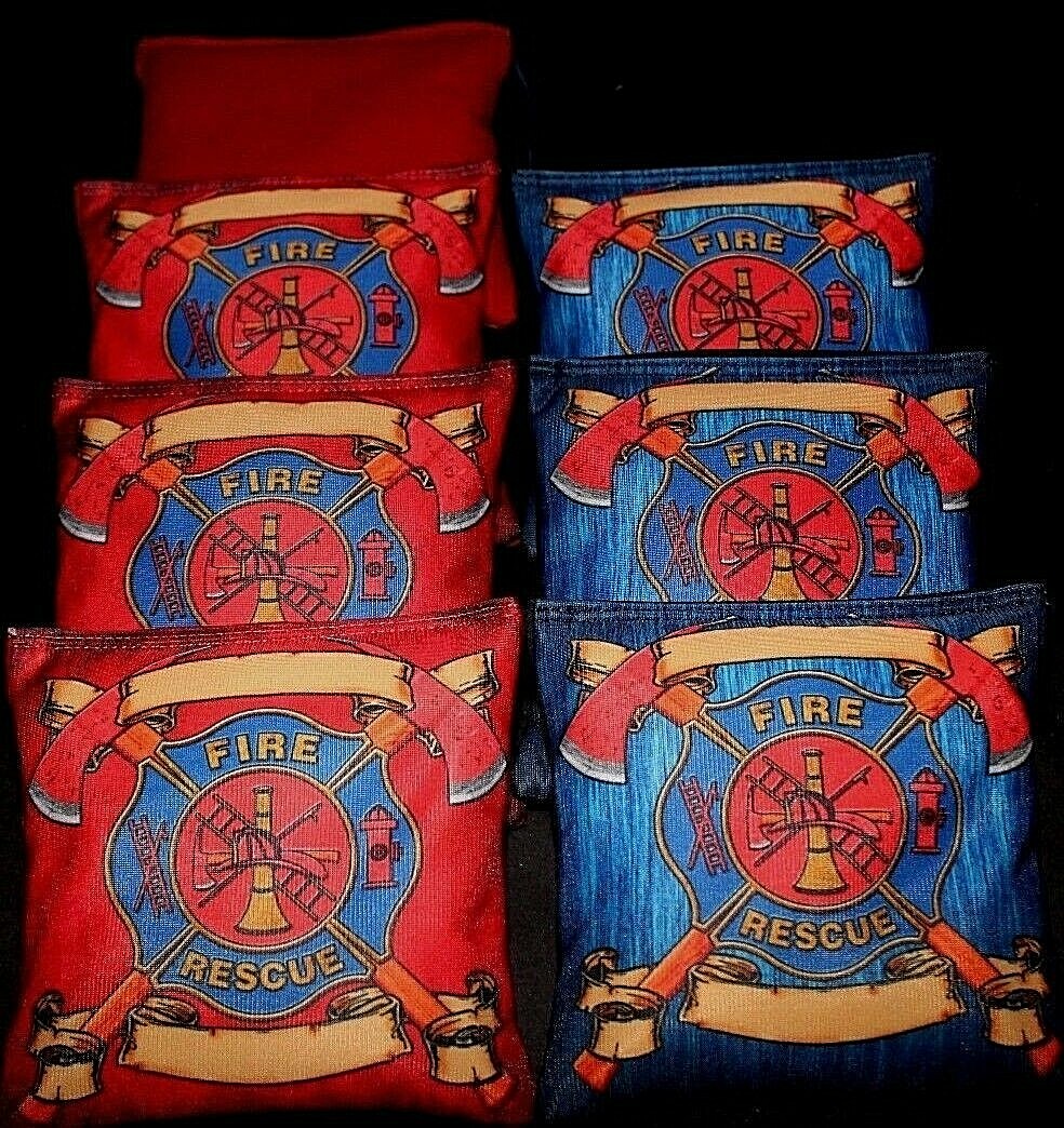 Custom Seal Honor Badge Fire Rescue 8 Cornhole Beanbags ACA regulation bags B105