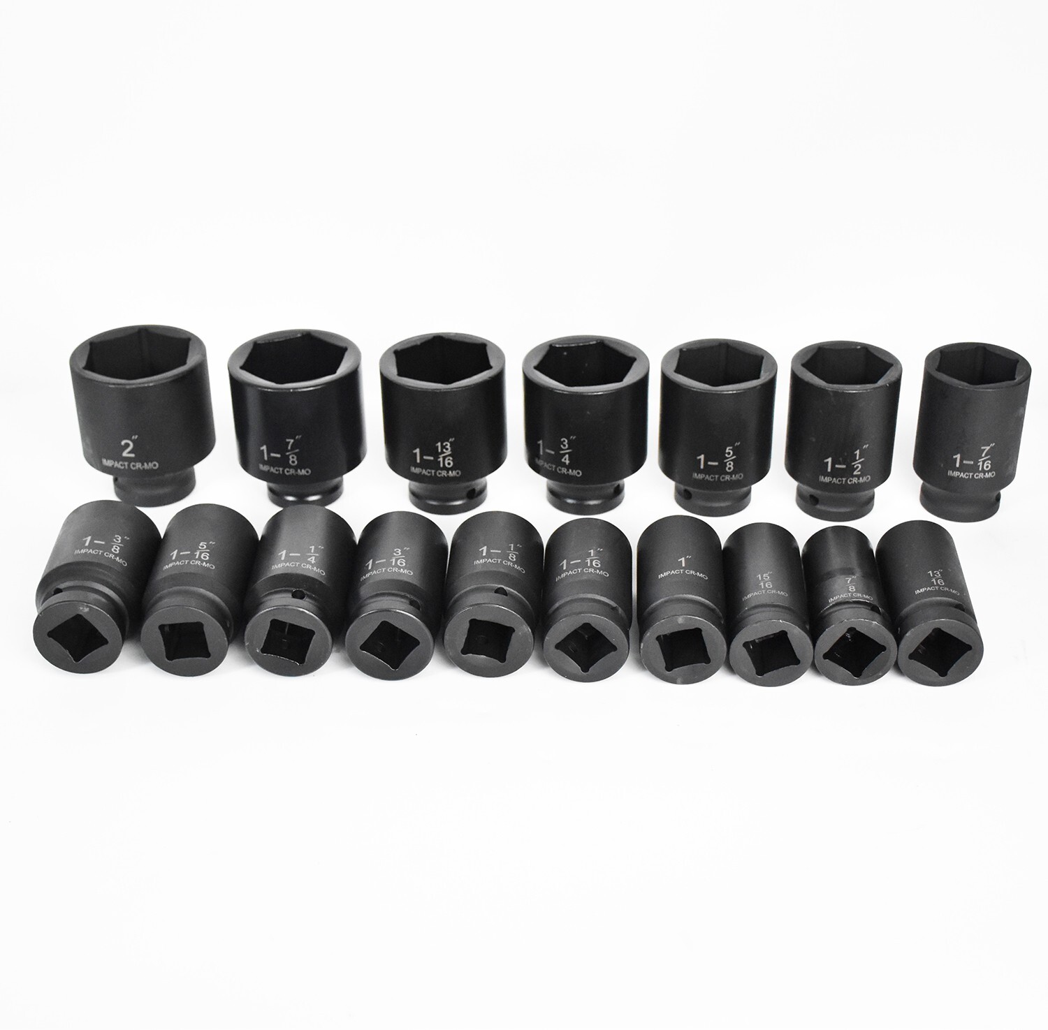 22Pcs Impact Socket Set 3/4" Drive Deep SAE Cr-Mo Extension Bar Sliding T-Bar