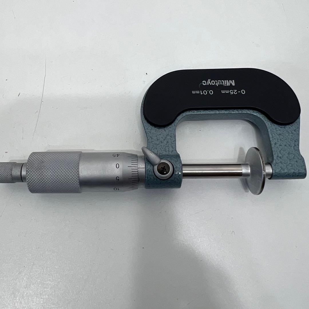 Mitutoyo Disc Micrometer 0-25 mm 0.01 mm with Storage Case Analog Precision Tool