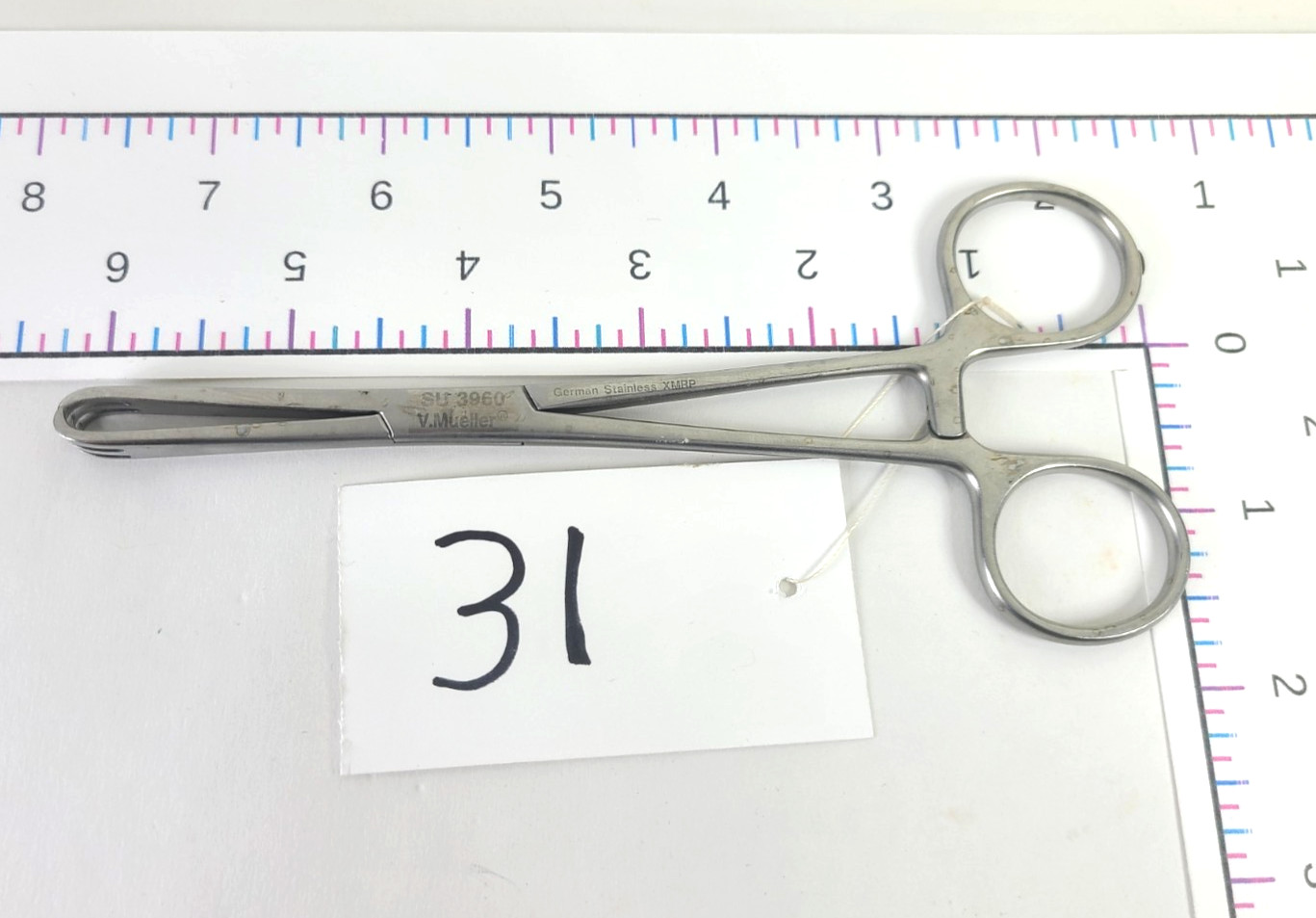 V. Mueller SU3960 Lahey Vulsellum Forceps Straight 3 X 3 Teeth 6" (15CM)