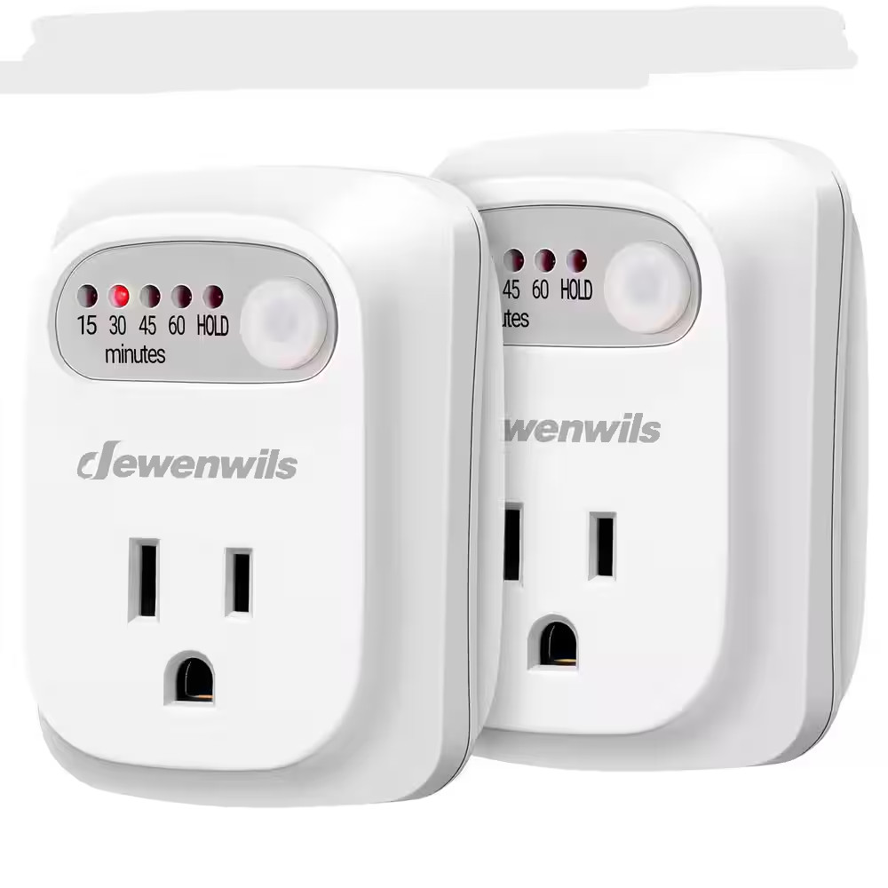 15A 125V 15/30/45/60Min Indoor Countdown Timer Outlet for Steam Iron, Curling Ir