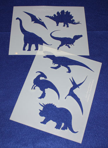 Dinosaur Stencils 2 Piece Set - 8 x 10 Inches Painting/Crafts/Stencil/Template
