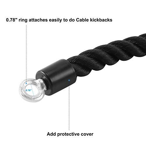 Pull Down Rope Single Grip Tricep Bicep Exercise Attachment for Black 1 pack