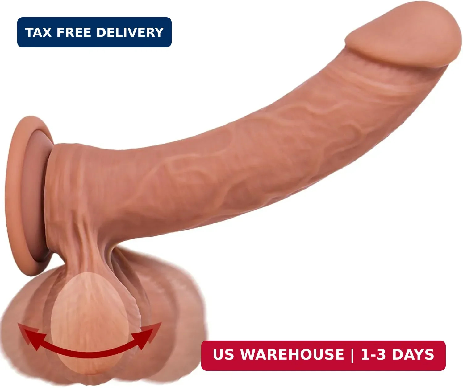 8.6 Inch Realistic Liquid Silicone Dildos with Big Swinging Balls, Jornujna Sex