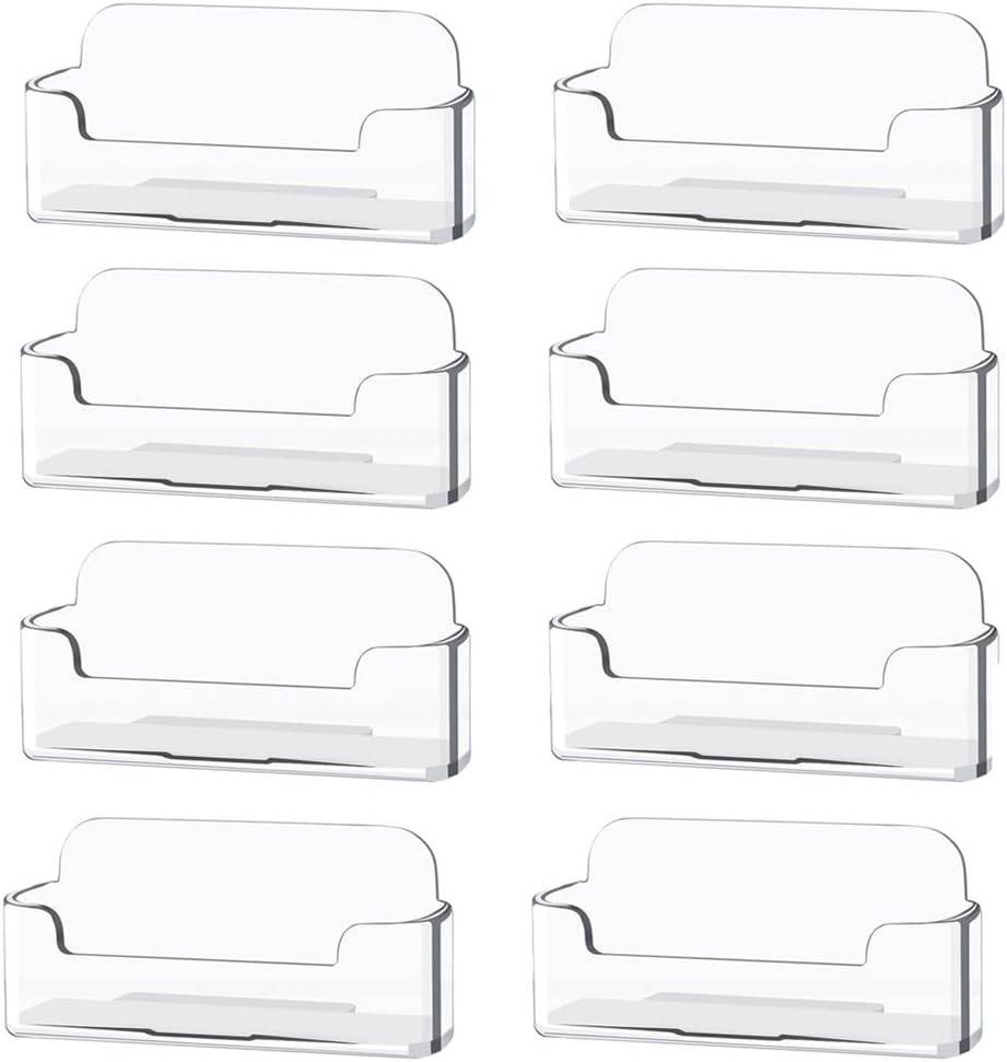 8 Pack Business Card Holder Clear Acrylic Desk Stand Office Display Organizer