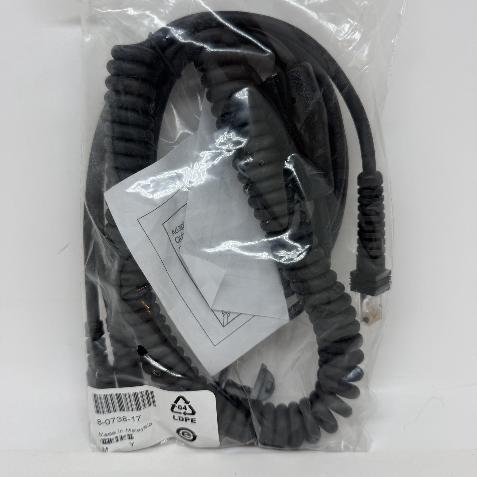 Datalogic PowerScan Scanner coiled CAB PSC 8-0738-17 PS2 Cable New