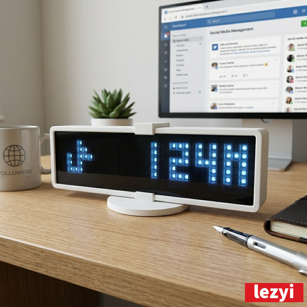 Lezyi Live Follower Counter for Tikto Social Platform Full Colour Pixel Counter