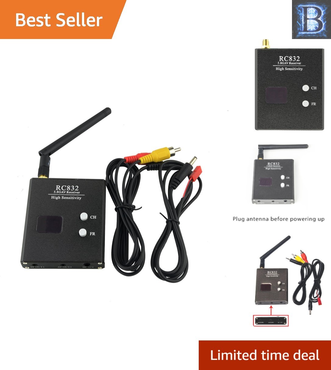 Long-Range 5.8GHz FPV Receiver with 40 Channels for Racing Drones & Multicopters