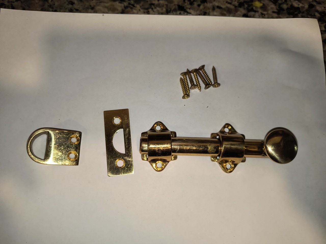 Heavy Duty Solid Brass Dutch Door Surface Bolt 6 inch Lock M12