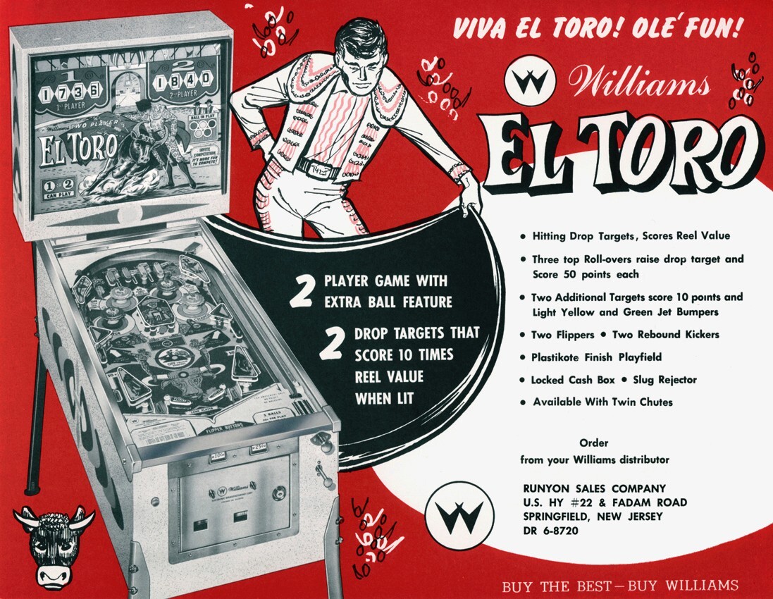 1963 Williams El Toro Pinball Machine Rubber Ring Kit