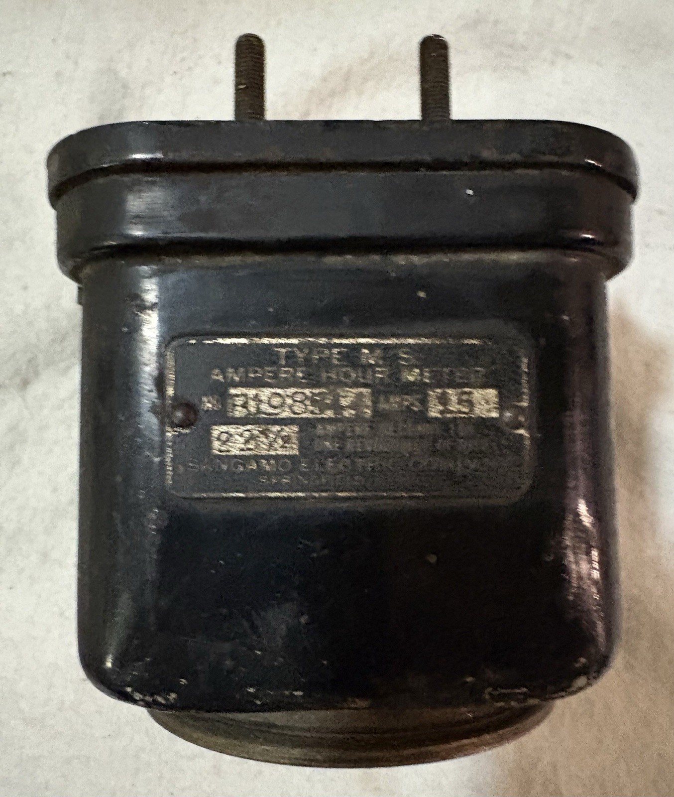 Antique Sangamo Ampere Hour Meter, Model MS, 1910-1920s