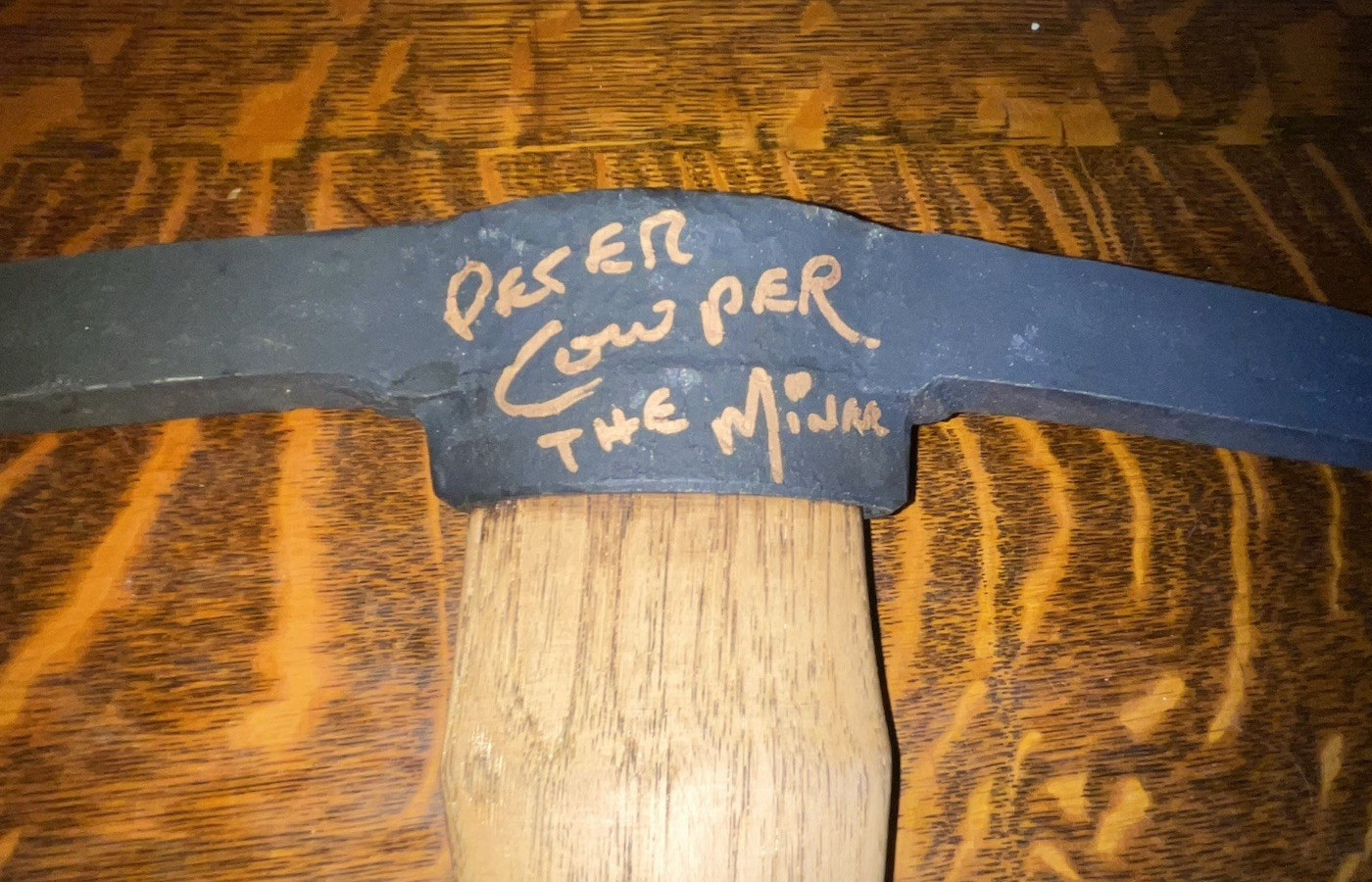 PETER COWPER AUTOGRAPH ON 27-1/2" GARDEN PICK~ ACTOR IN MY BLOODY VALENTINE