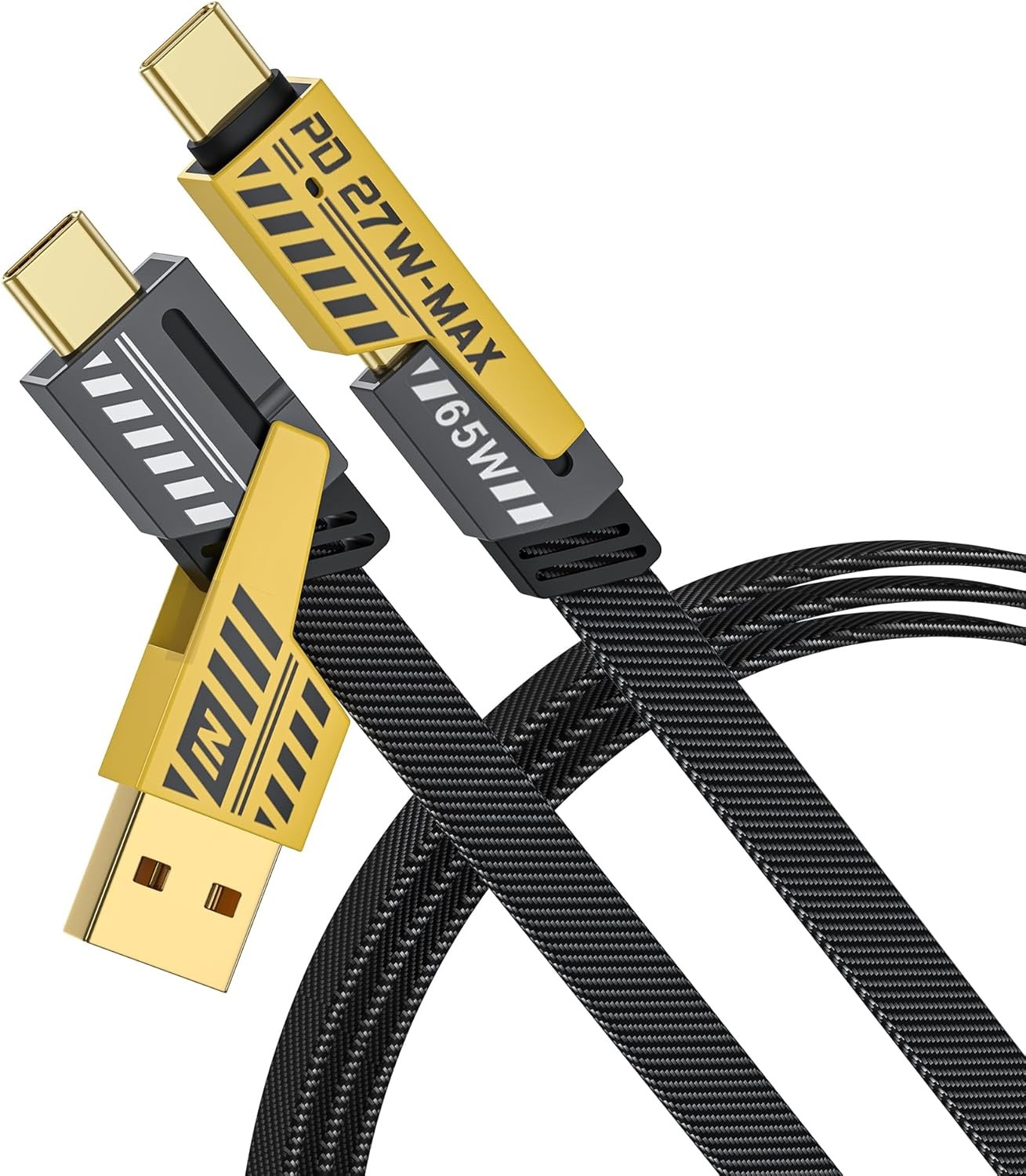4-in-1 USB-C Cable Fast Charging Cable & Data Sync for Samsung iPhone MacBook