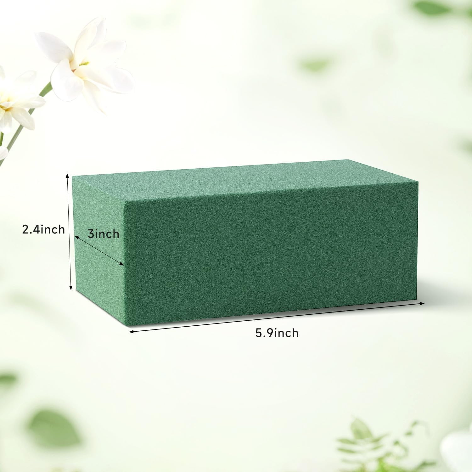 Crafare Wet Floral Foam Blocks 6x3x2.5in Pack of 4 Green