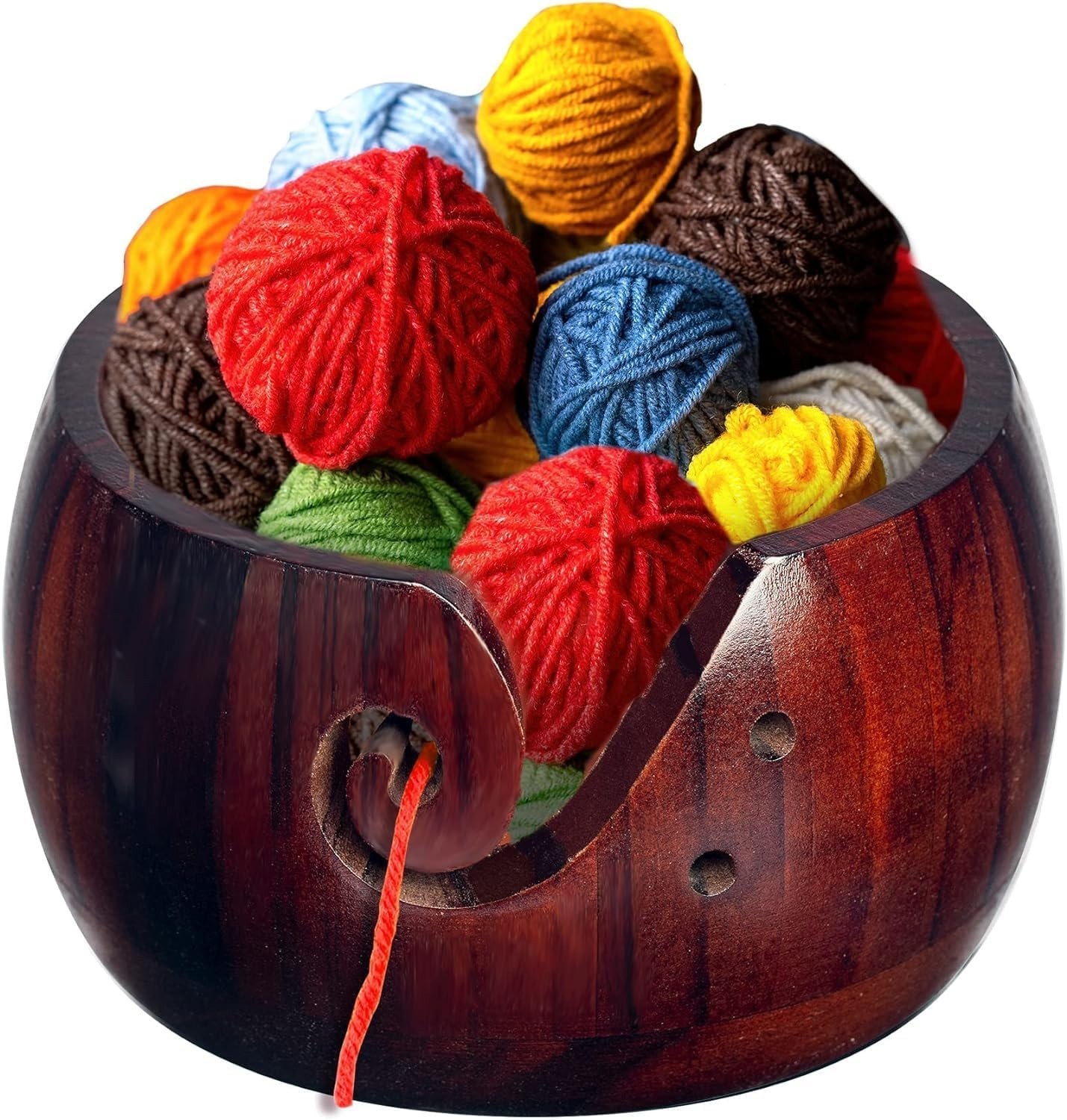 Yarn Storage Wooden Yarn Bowl Knitting Bowl Large Crochet Yarn Holder Gifts f...