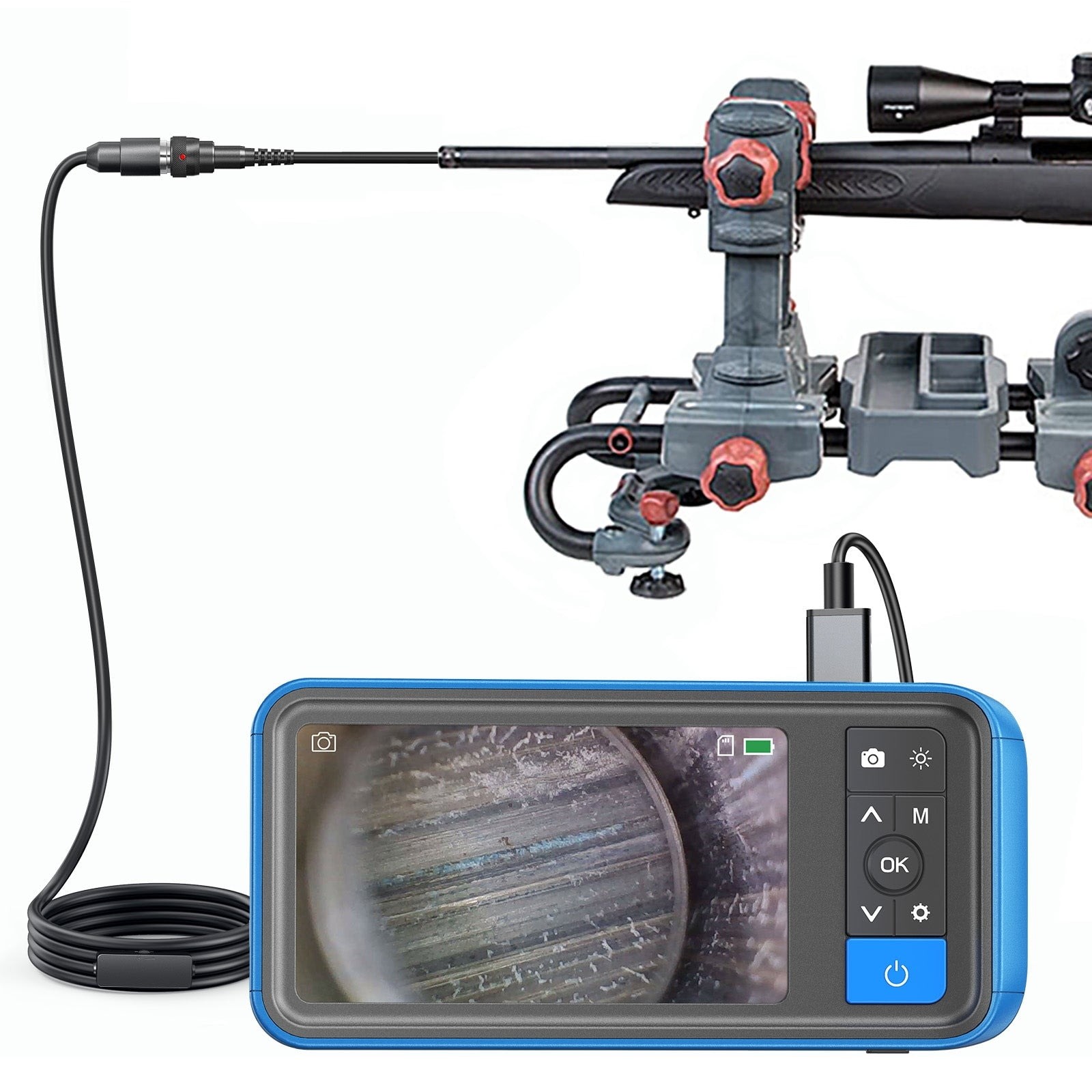 Teslong 45in Flexible Borescope w/HD Screen, Black / Blue / Mettalic : TSNTG450