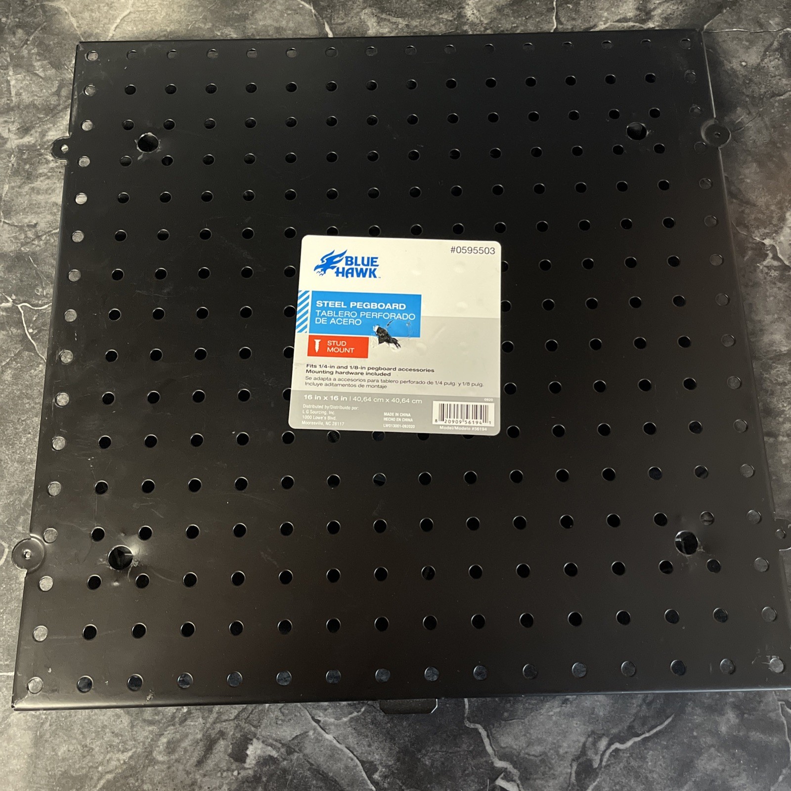 Blue Hawk Steel Pegboard  16x16